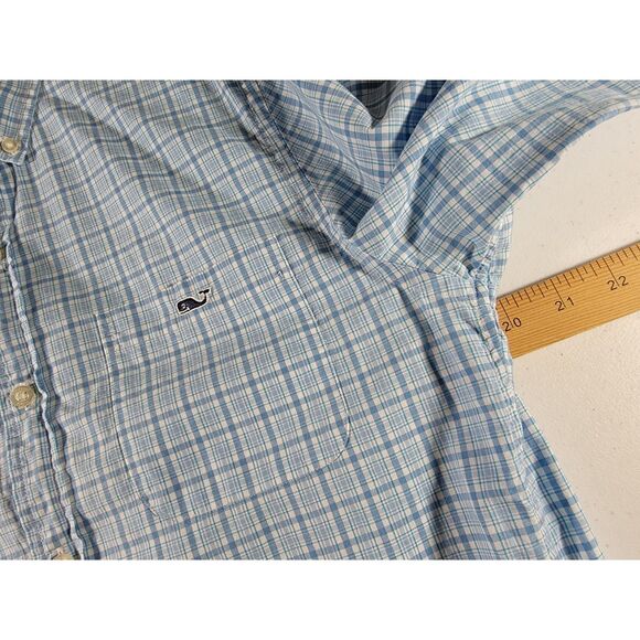 Vineyard Vines Slim Fit Tucker Blue Plaid Shirt - Small - Picture 5 of 8
